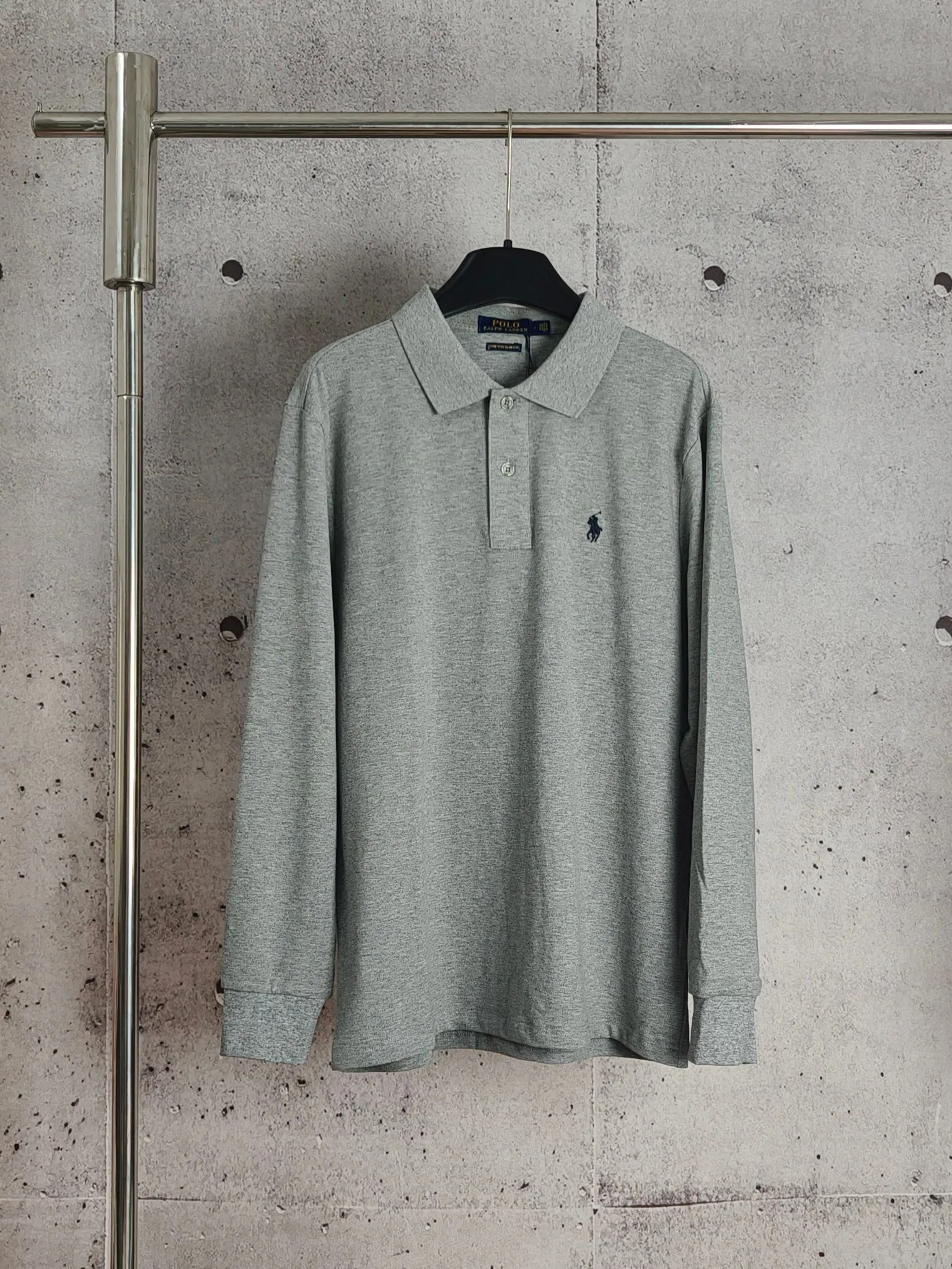 P200 Real shot quality High version Ralph Lauren pony embroidered polo shirt lapel long sleeves High-end quality Complete with three labels, comfortable and breathable, classic and simple, exquisite and fashionable, details show high-end quality Color: black, white, gray, navy blue Size: M-XXL